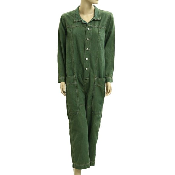 Free People We The Free Margarita Jumpsuit Rigid Denim Wide Leg S New 282857 - Picture 1 of 6